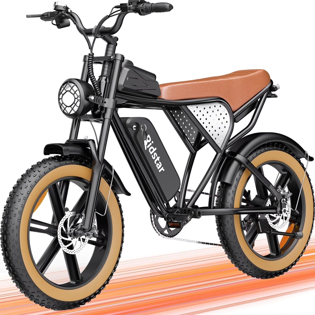 1500W Electric Mountain Bike 48V 20Ah, 20 inch Fat Tires, Shimano 7-Speed, Full Suspension - q20-1500w