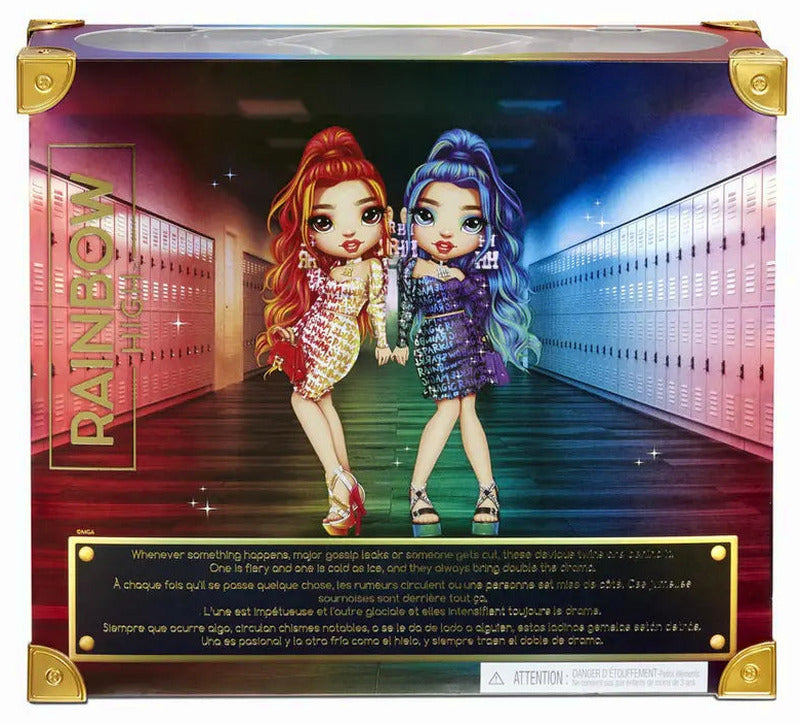 Rainbow High Twin Fashion Dolls, Laurel & Holly De'Vious, 2-Pack - Special Edition