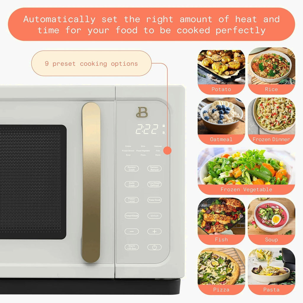 Beautiful 1.1 Cu ft 1000 Watt Sensor Microwave Oven, White Icing - BFCMS811WEST10