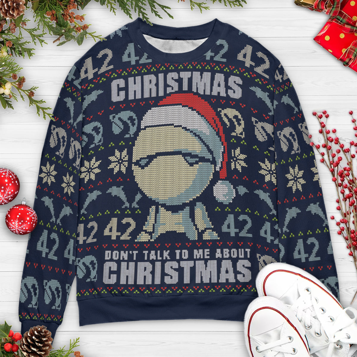 42 Marvin Don't Talk To Me  The Hitchhiker's Guide to the GalaxyUgly Christmas Sweatshirt