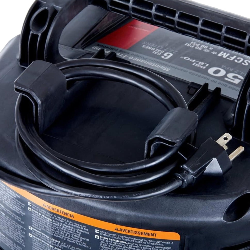 6 Gallon Oil-Free Pancake Air Compressor, 150 PSI, 2.6 SCFM at 90 PSI