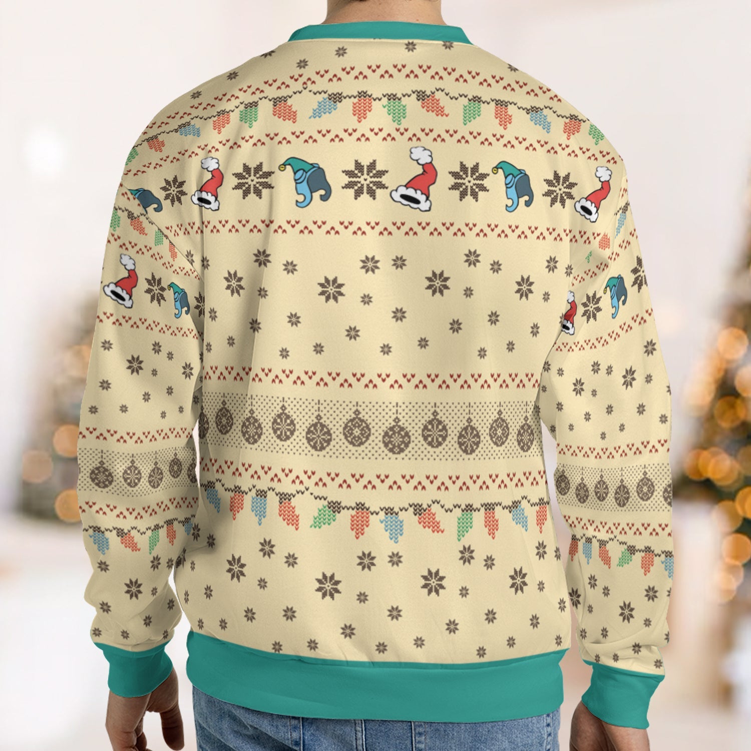 Rocky Santa With Baubles Ugly Christmas Sweatshirt