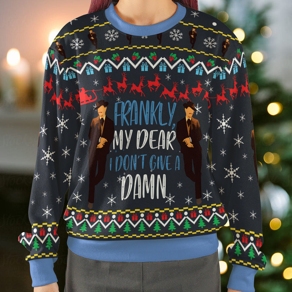 I Don't Give A Damn Ugly Christmas Sweatshirt