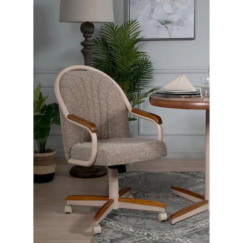 Swivel And Tilt Rolling Caster Chair With Cushioned Seat - Casual Dining Office Or Home Use