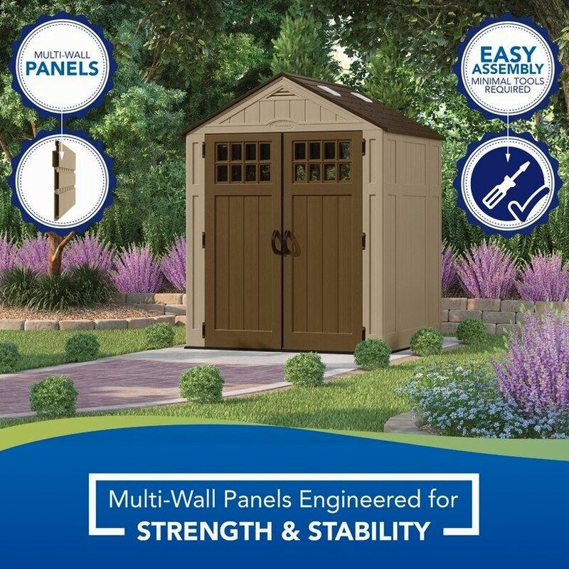 Suncast Resin Storage Shed 6 ft. 3 in. W x 5 ft. 6 in. D - BMS6510D