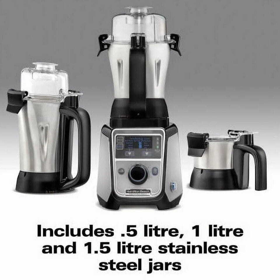 Hamilton Beach Professional Juicer Mixer Grinder 2.2 HP 120V With 3 Stainless Steel Jars, 1.5 Liters - 58770