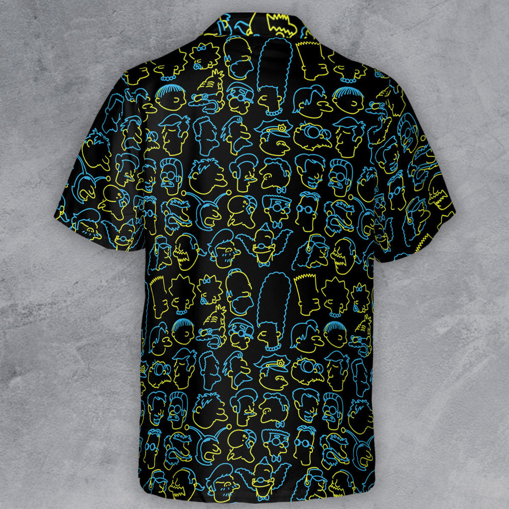 The Simpsons Neon Button Down Shirt
