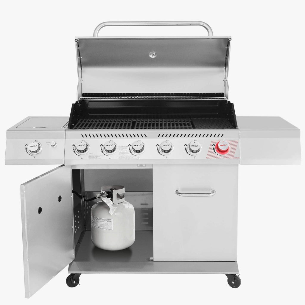Stainless Steel 6-Burner Gas Grill - 74,000 BTU With Sear And Side Burner