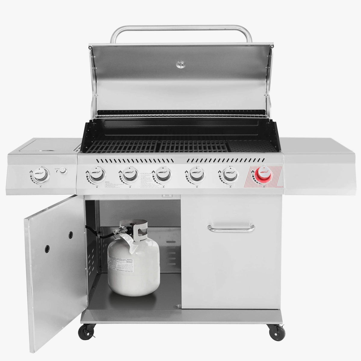 Stainless Steel 6-Burner Gas Grill - 74,000 BTU With Sear And Side Burner