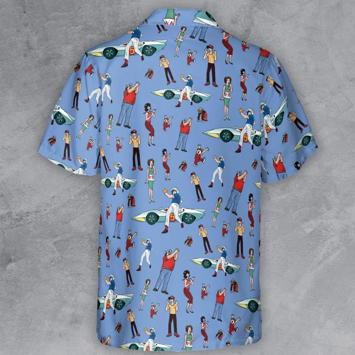 Speed Racer Characters Pattern Button Down Shirt