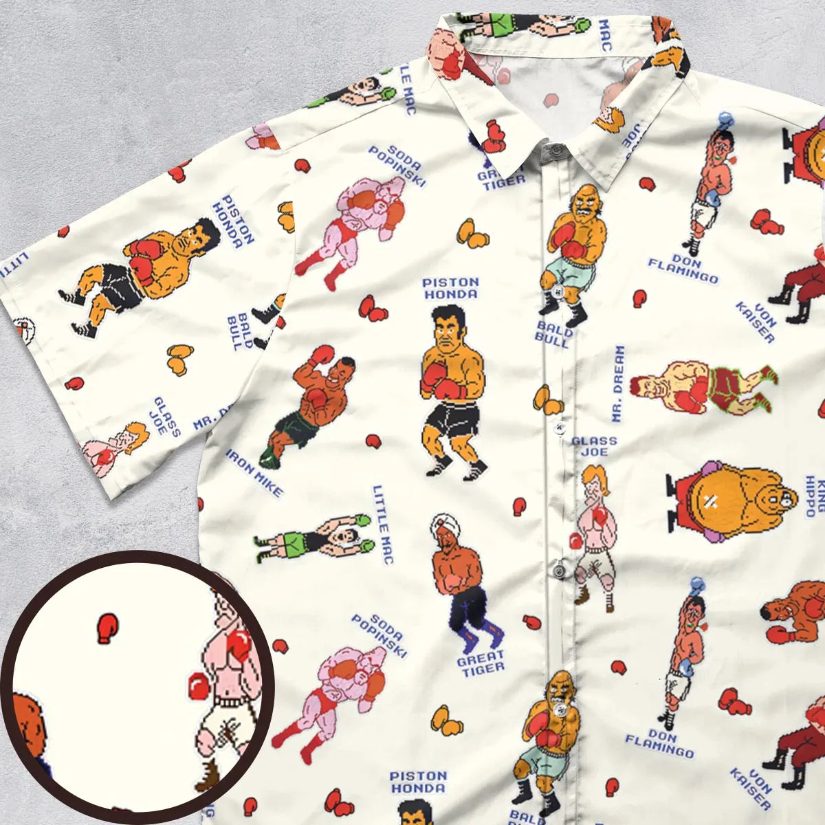 Retro Game Punch Out Button Down Shirt
