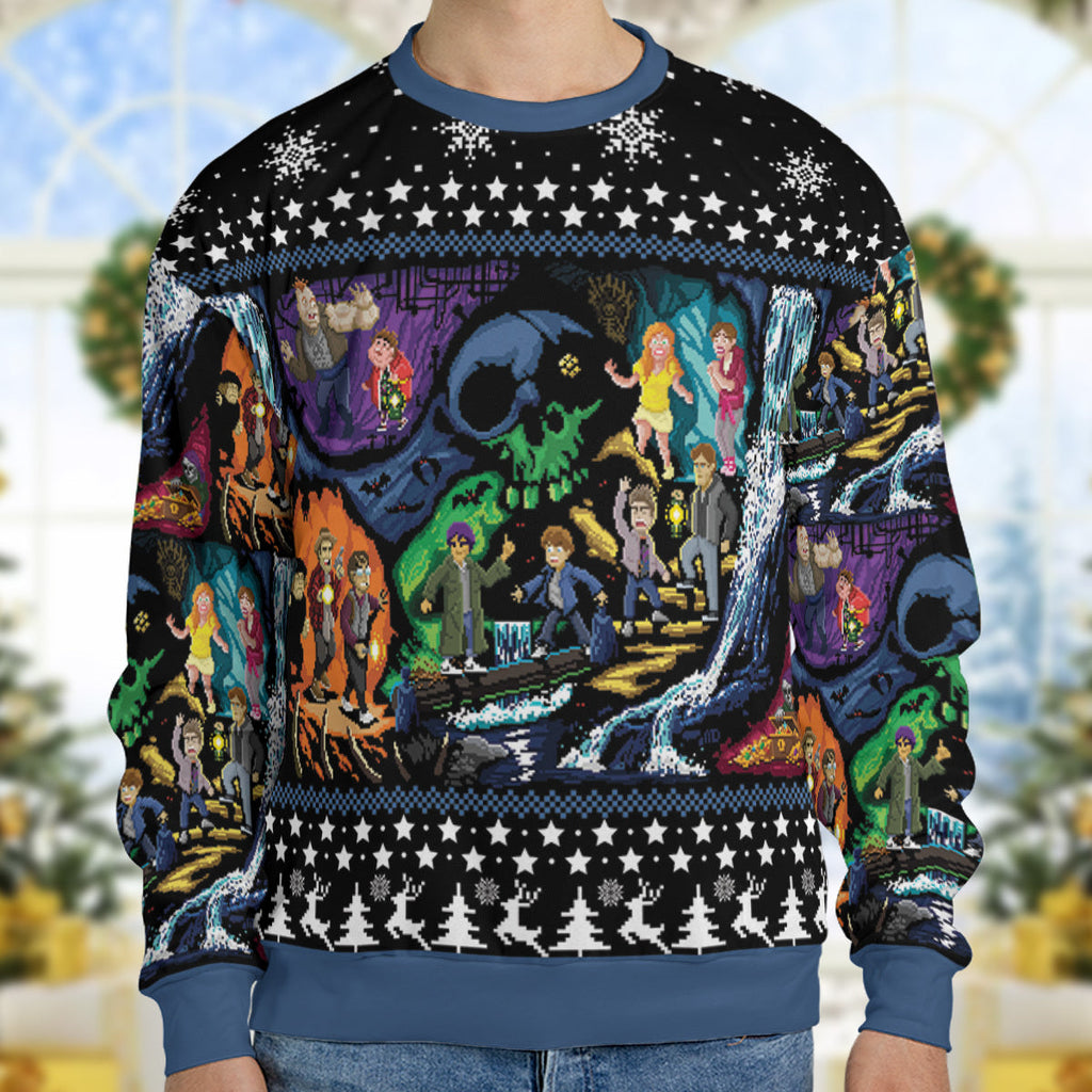 Goonies 80s Pixel Art Ugly Christmas Sweatshirt