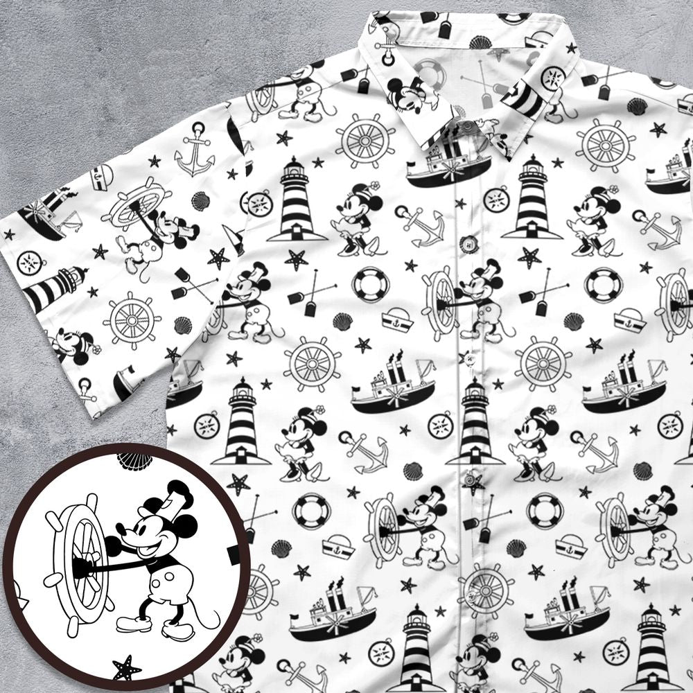 Steamboat Willie pattern Button Down Shirt