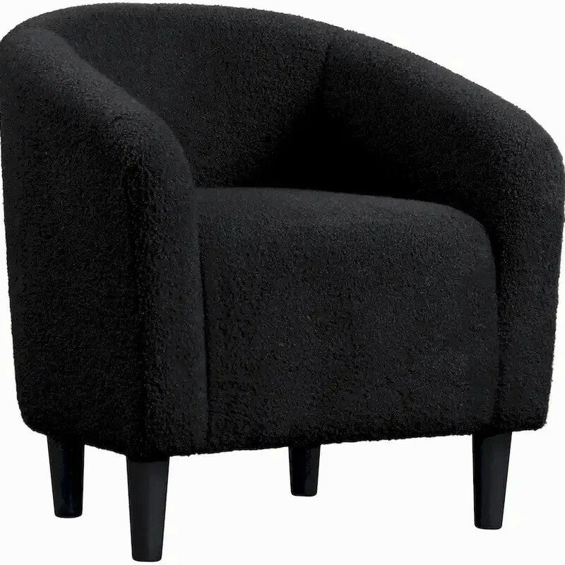 Yaheetech Boucle Upholstered Barrel Accent Chair - Club-Style Armchair