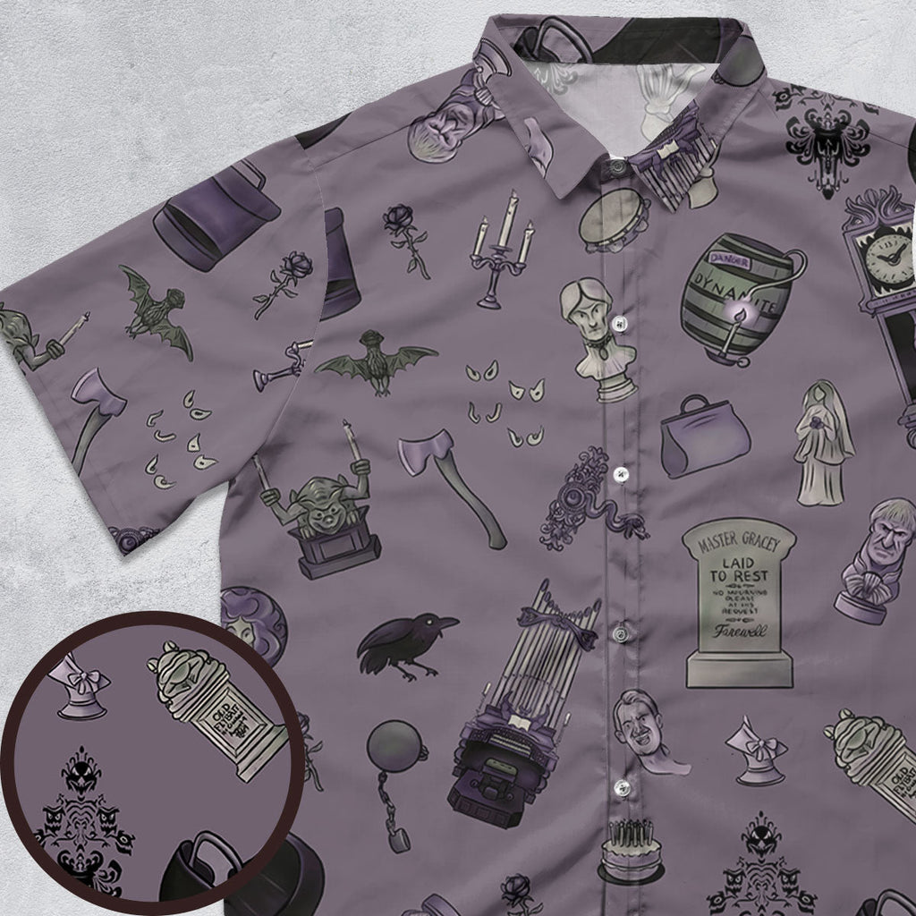 Welcome Foolish Mortals Haunted Mansion Button Down Shirt