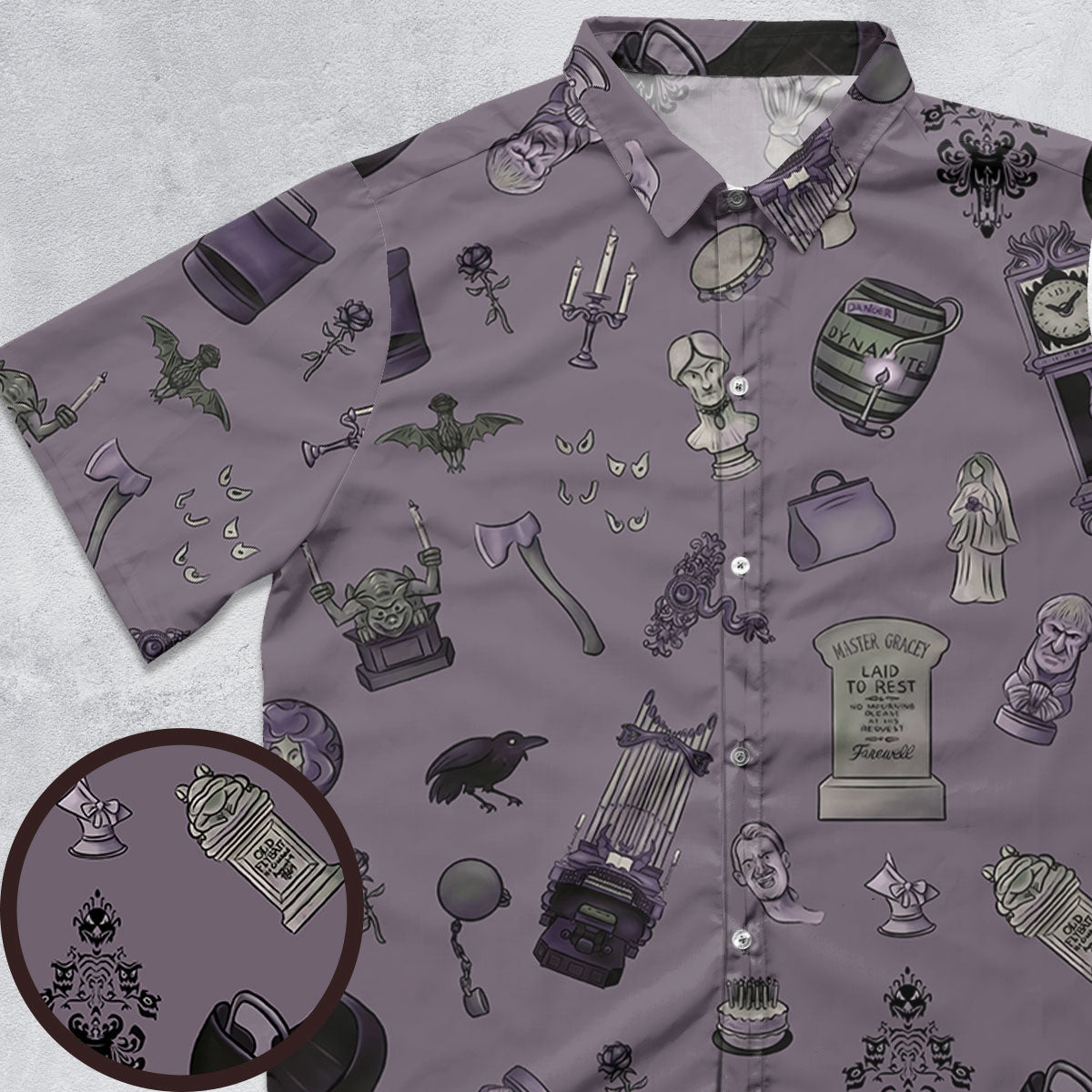 Welcome Foolish Mortals Haunted Mansion Button Down Shirt