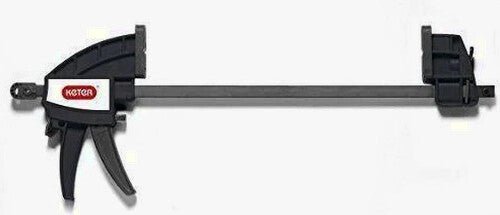 Keter Folding Work Table, 1000 lbs Capacity, Two 12 in Clamps, Black/Yellow - 197283
