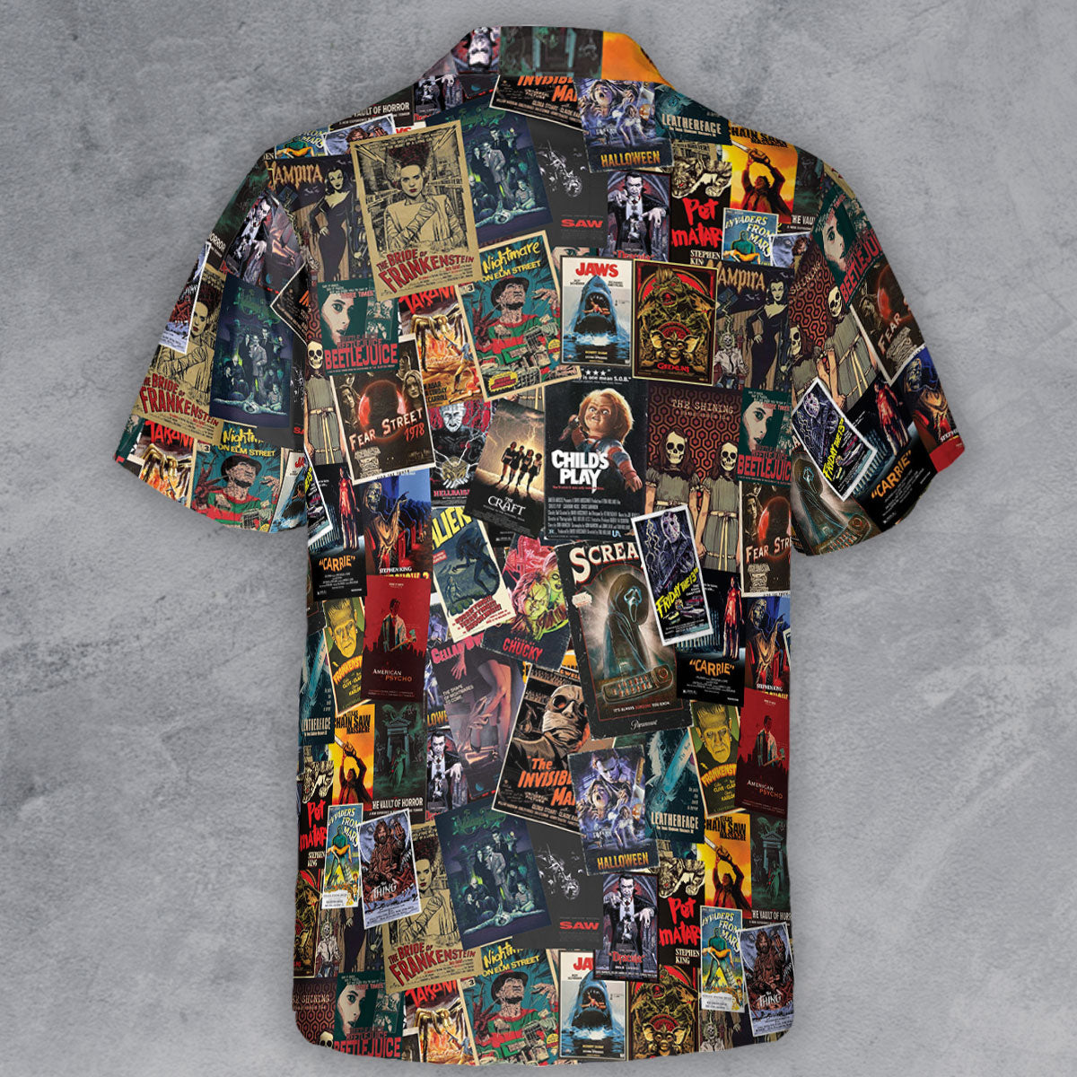 Vintage Horror Pattern Button Down Shirt