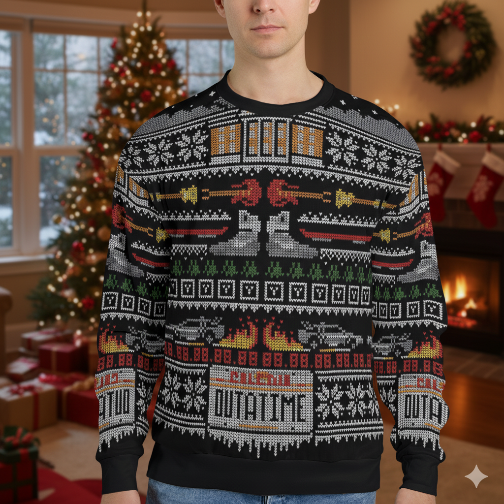 Outa Time Back to the Future Ugly Christmas Sweatshirt