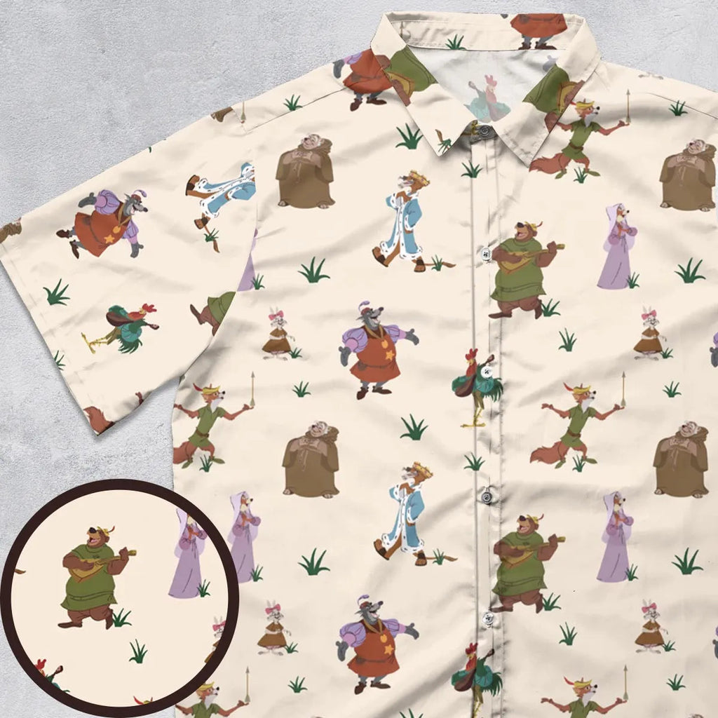 Oo-de-lally Robin Hood Characters Button Down Shirt
