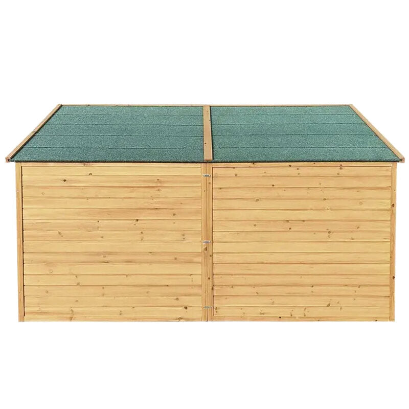 i.Pet Extra-Large Outdoor Wooden Log-Style Dog House With Insulated Bed, 2.28m - Brown