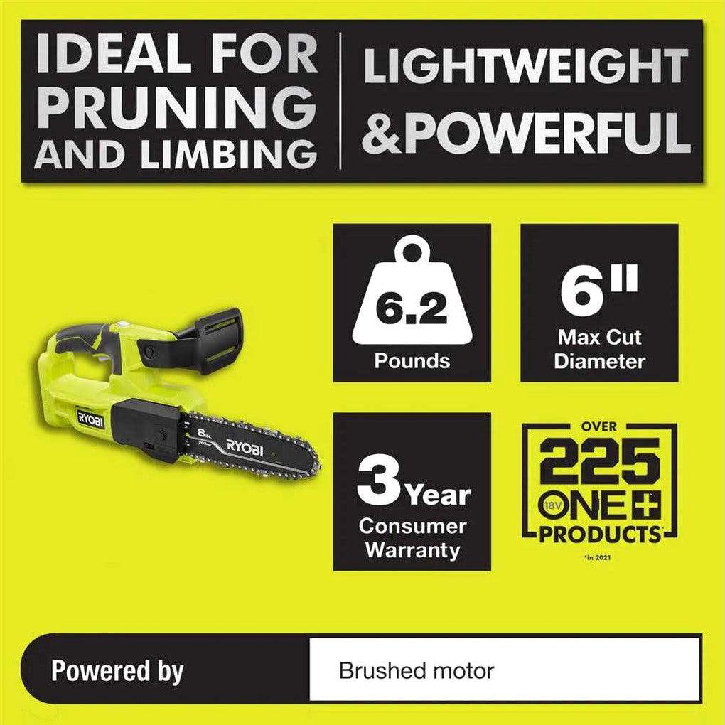 RYOBI ONE+ 18V 8 in Battery Pruning Chainsaw