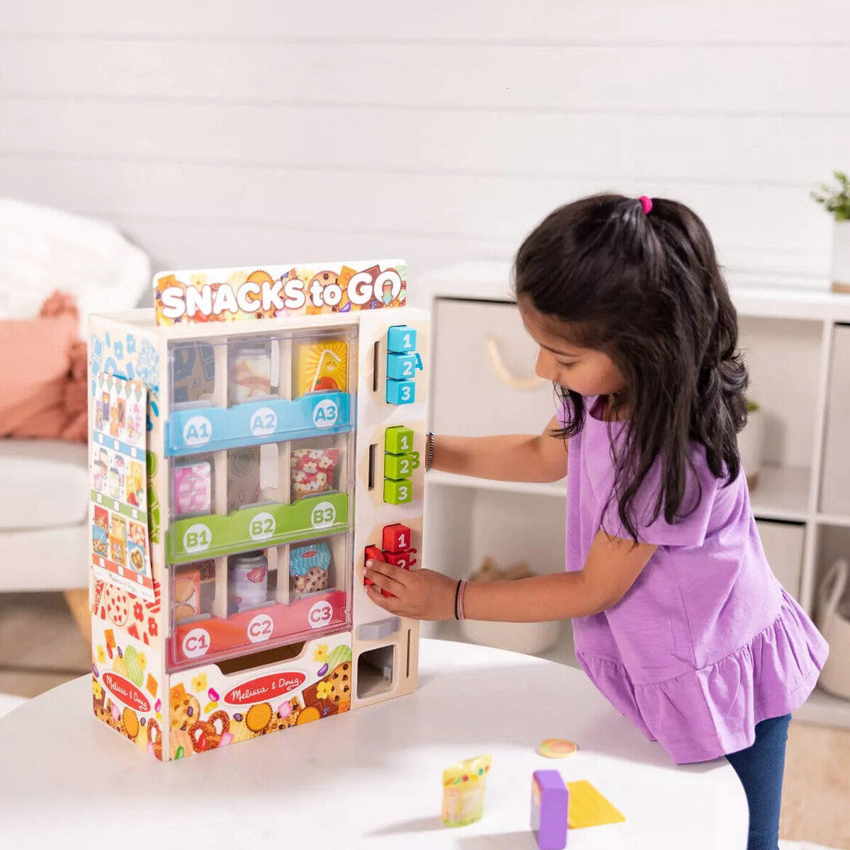 Melissa & Doug Wooden Vending Machine Play Set, 17-Piece - Ages 3-6