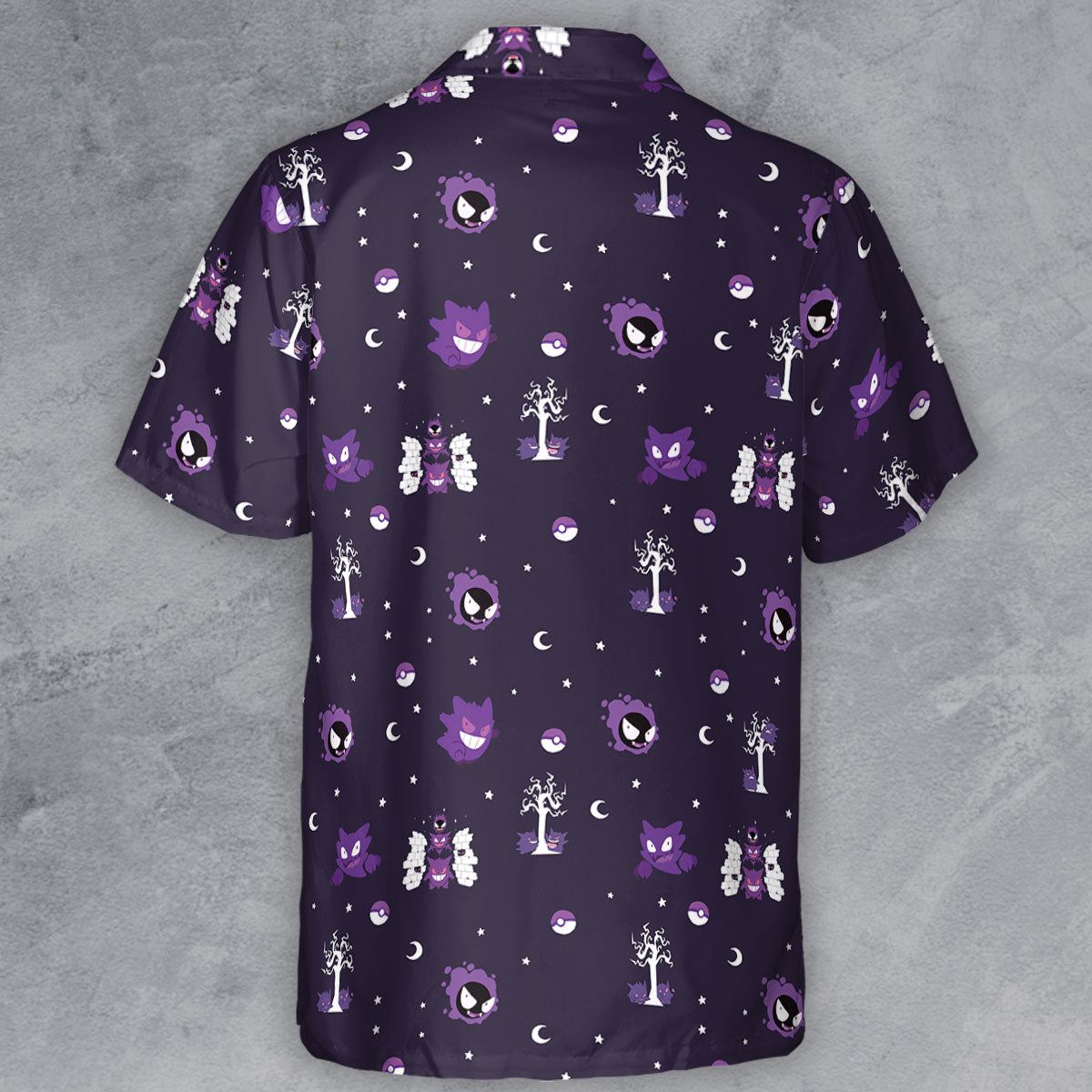 Gengar Pokemon Pattern Button Down Shirt