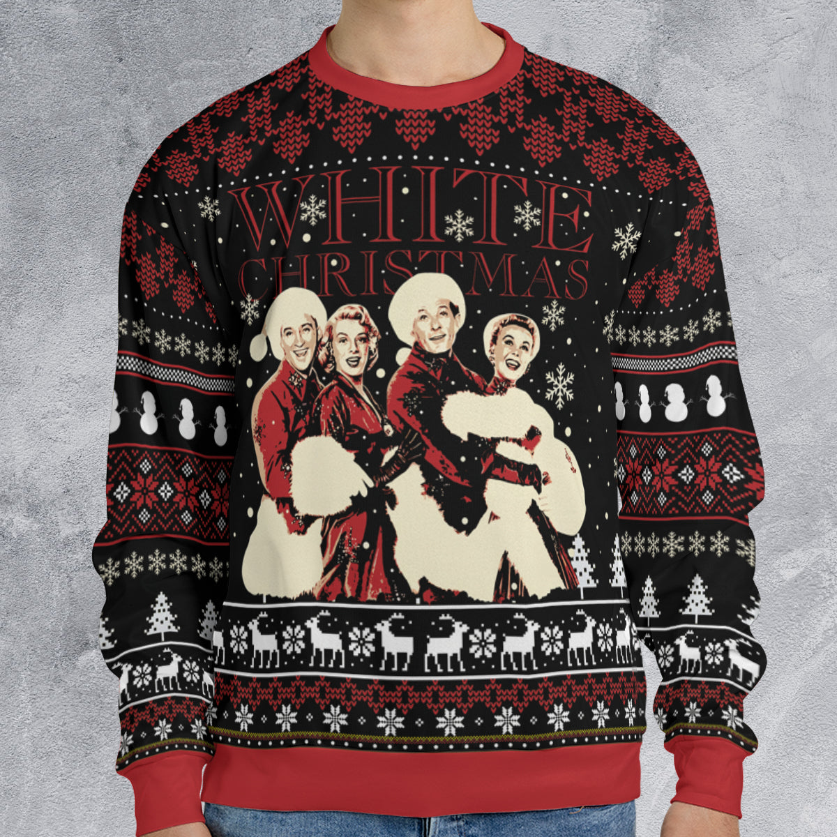 Holiday Magic White Christmas Ugly Christmas Sweatshirt