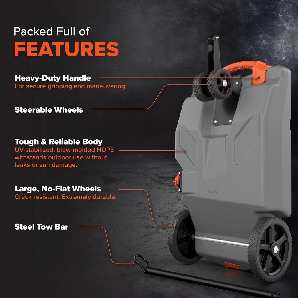 Camco Rhino 36-Gallon Portable RV Tote Tank With 2 Wheels - 39006