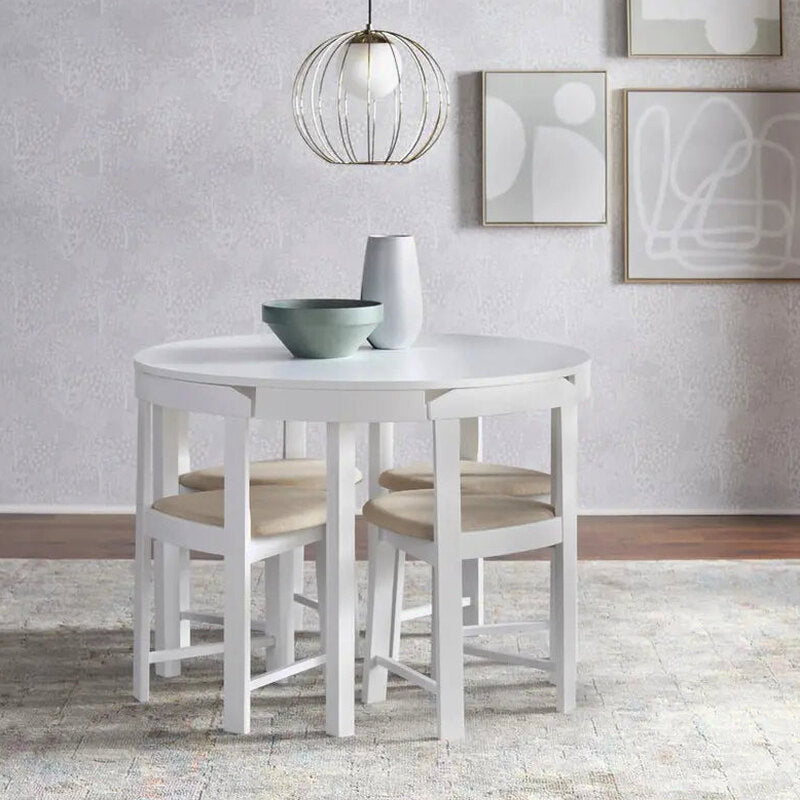 Tobey Harrisburg 5-Piece Round Dining Set, Table 29.6H x 41.3W x 41.3D, Chair 28.75H x 16.5W x 16.5D