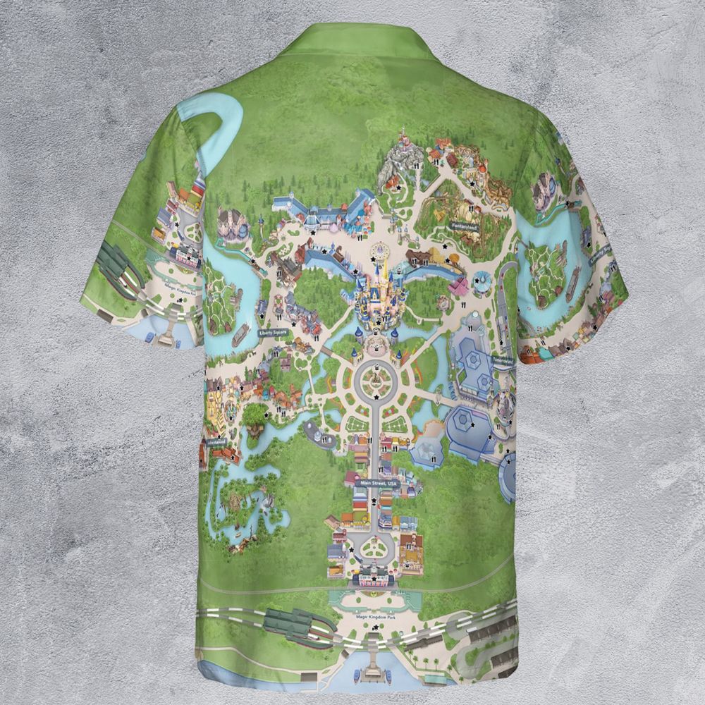 Magical Kingdom Park Map Button Down Shirt
