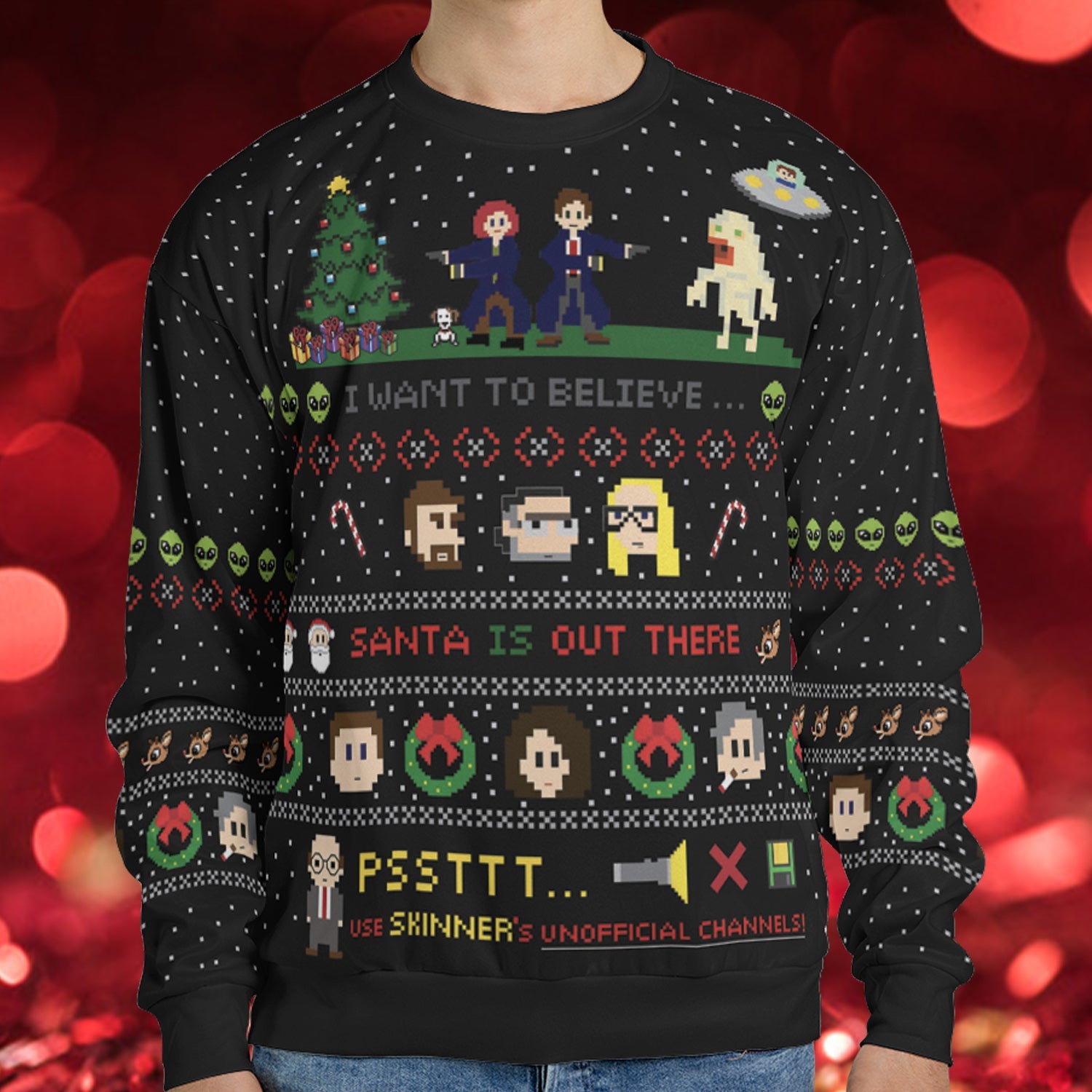 UFO Santa The X-File Ugly Christmas Sweatshirt