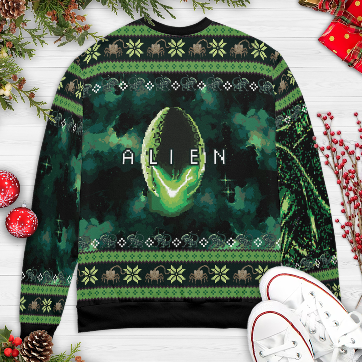 Xenomorph Alien Christmas Ugly Christmas Sweatshirt