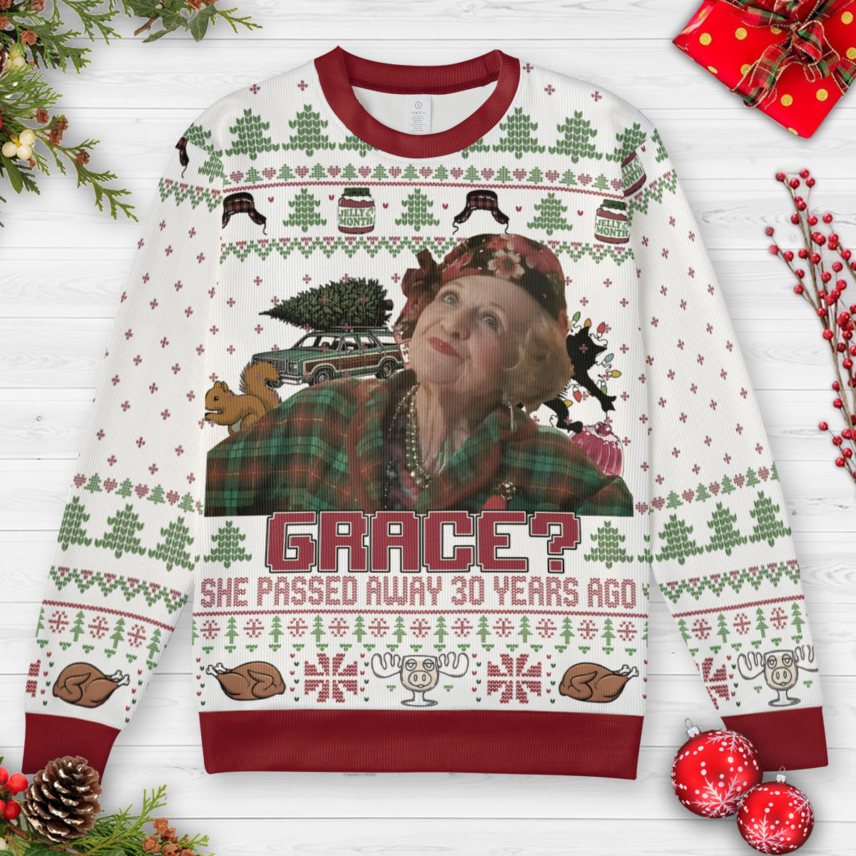 She Passed Away 30 Years Ago Ugly Christmas Sweatshirt