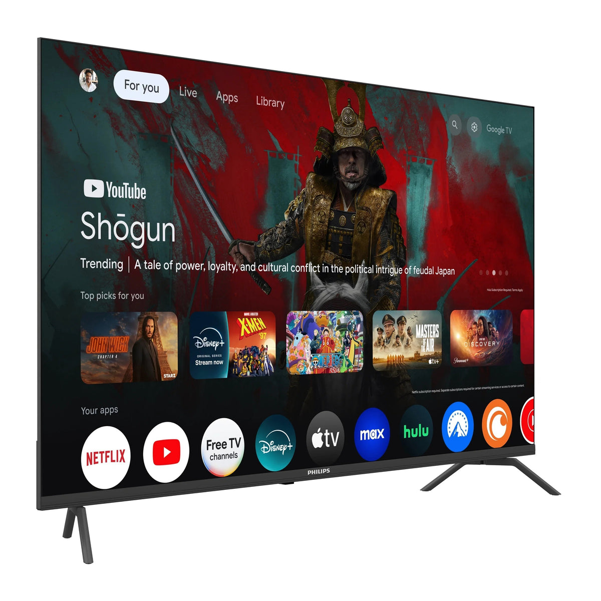 Philips 60 Class 4K Ultra HD Google Smart LED TV - 60PUL7555/F7