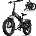 TST Foldable Electric Bike, 20in 4.0 Fat Tire, 48V 13Ah, 750W, Black - Buddy Pro