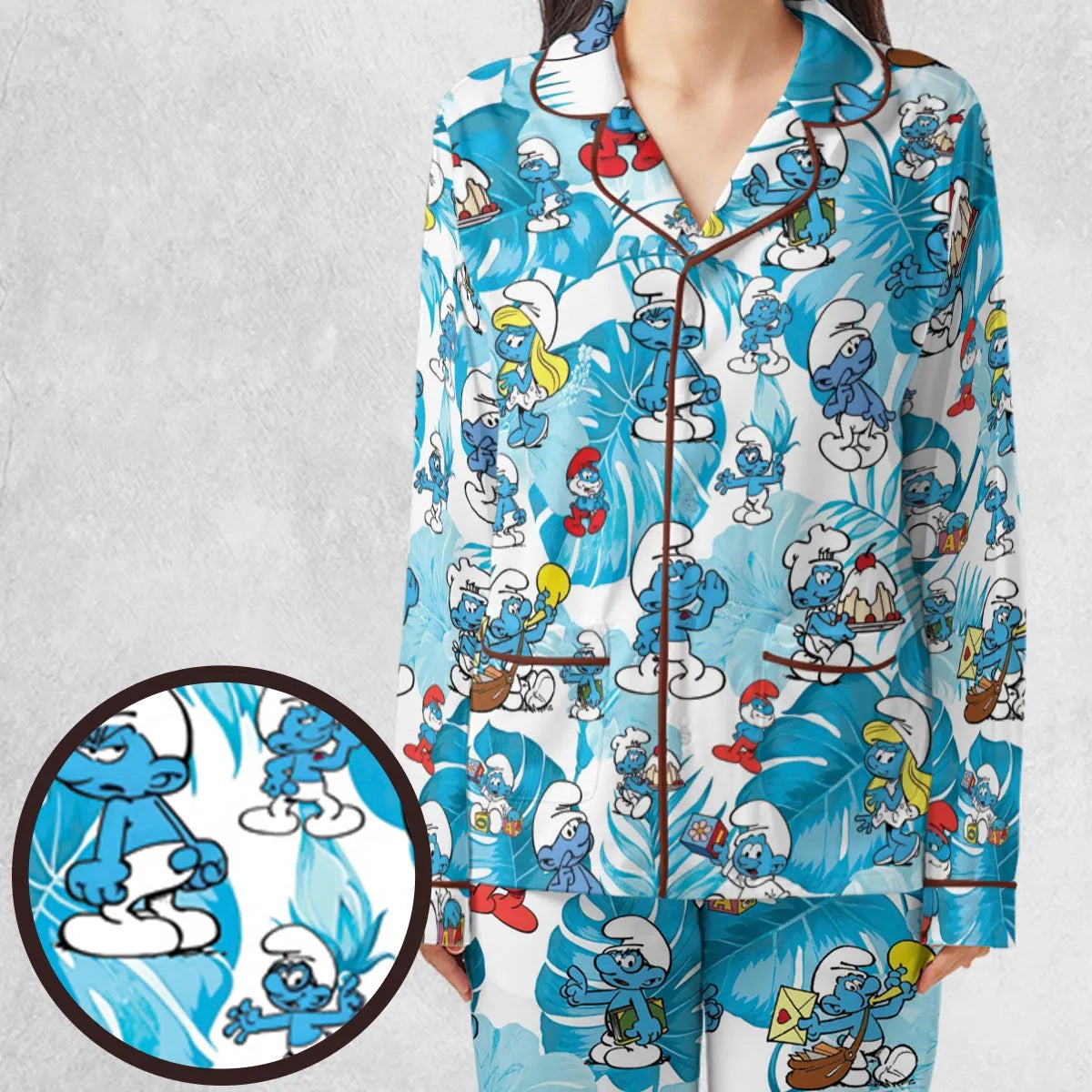 The Smurfs Pattern Pajamas Set