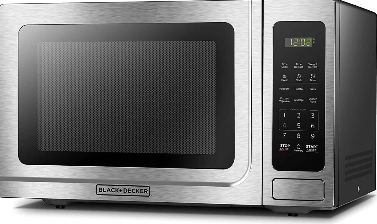 BLACK+DECKER 1.4 Cu Ft 1000 Watt Countertop Microwave Oven, Stainless Steel