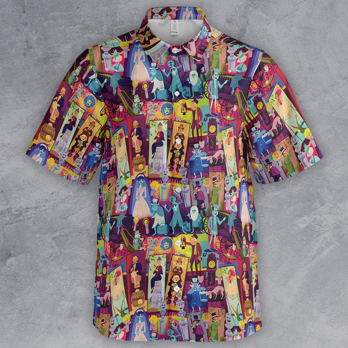 Retro Mansion Collage Button Down Shirt