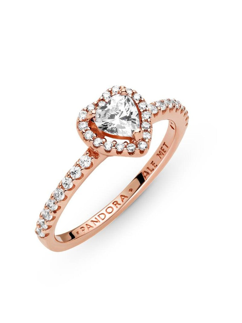 Rose Gold-Plated Heart Halo Ring