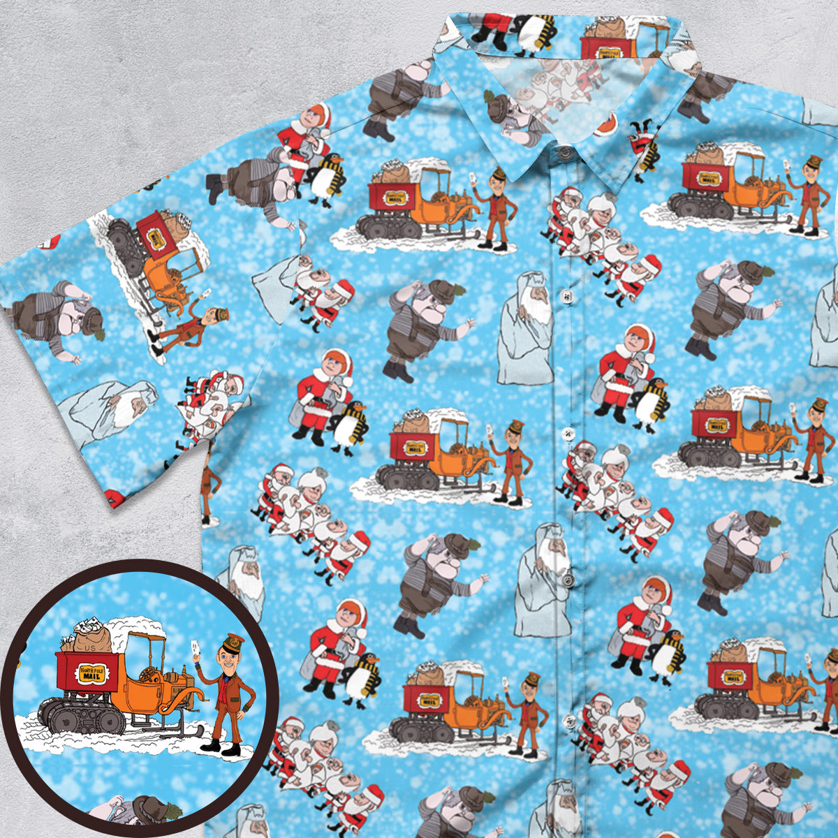Christmas Characters Santa Claus Is Comin' to Town Button Down Shirt