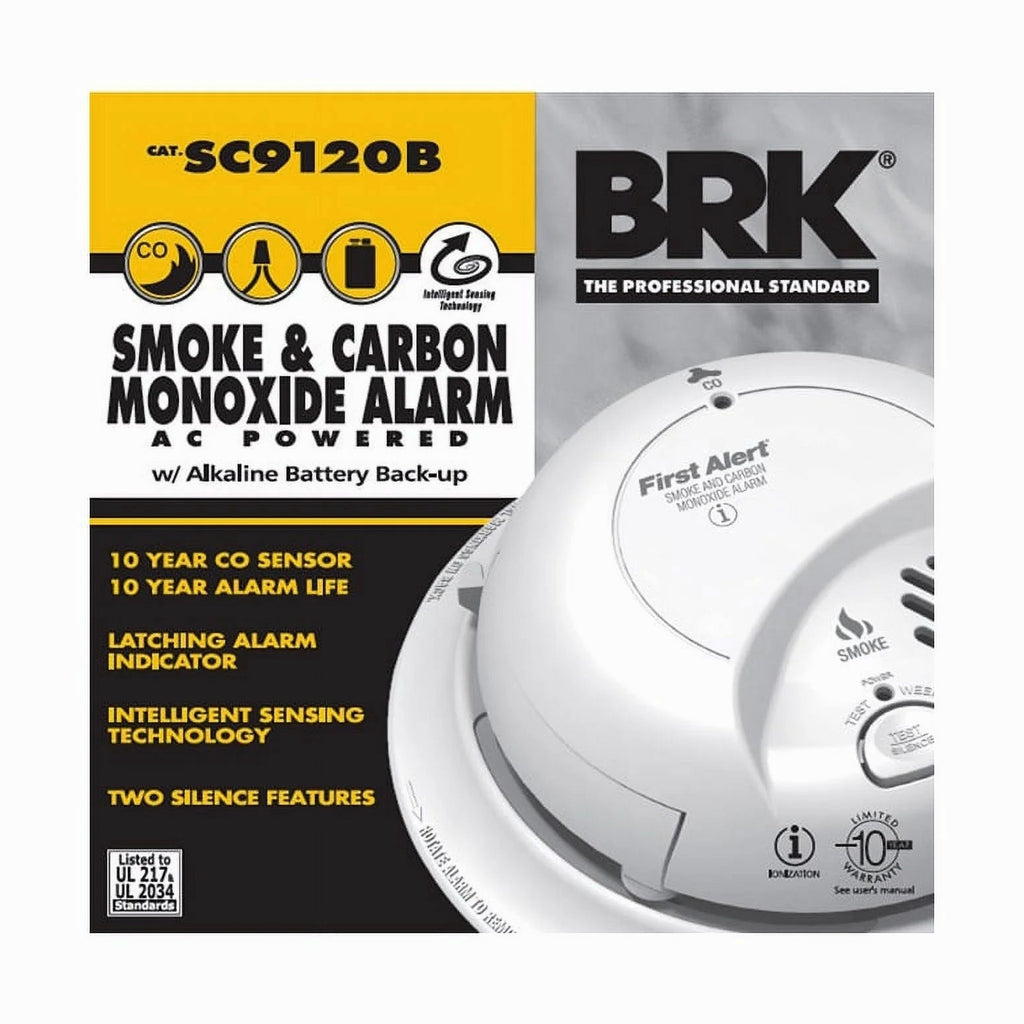 BRK Hardwired Smoke And Carbon Monoxide Detector 2 Pack With 9-Volt Battery Backup - 2X-SC9120B
