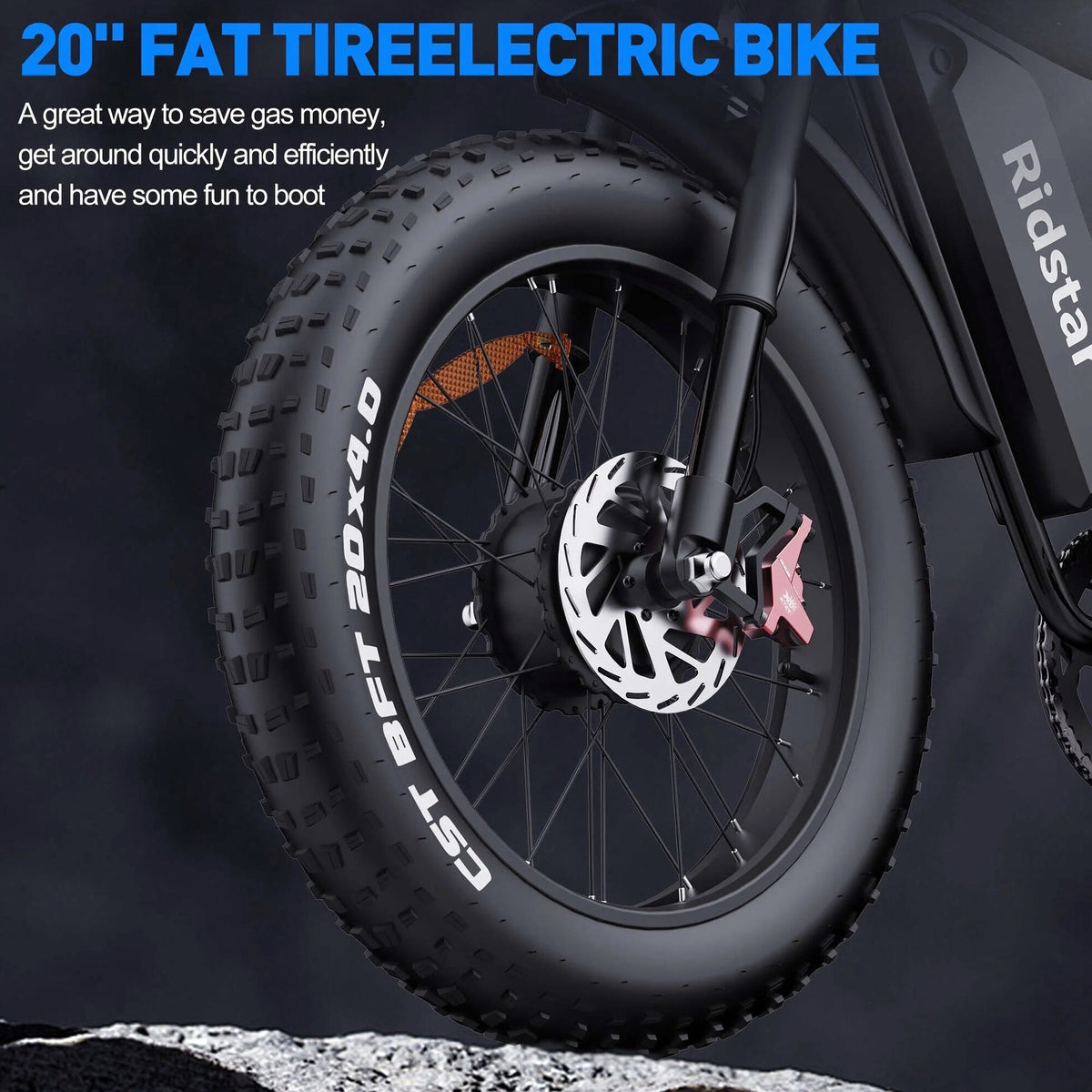 1500W Electric Mountain Bike 48V 20Ah, 20 inch Fat Tires, Shimano 7-Speed, Full Suspension - q20-1500w