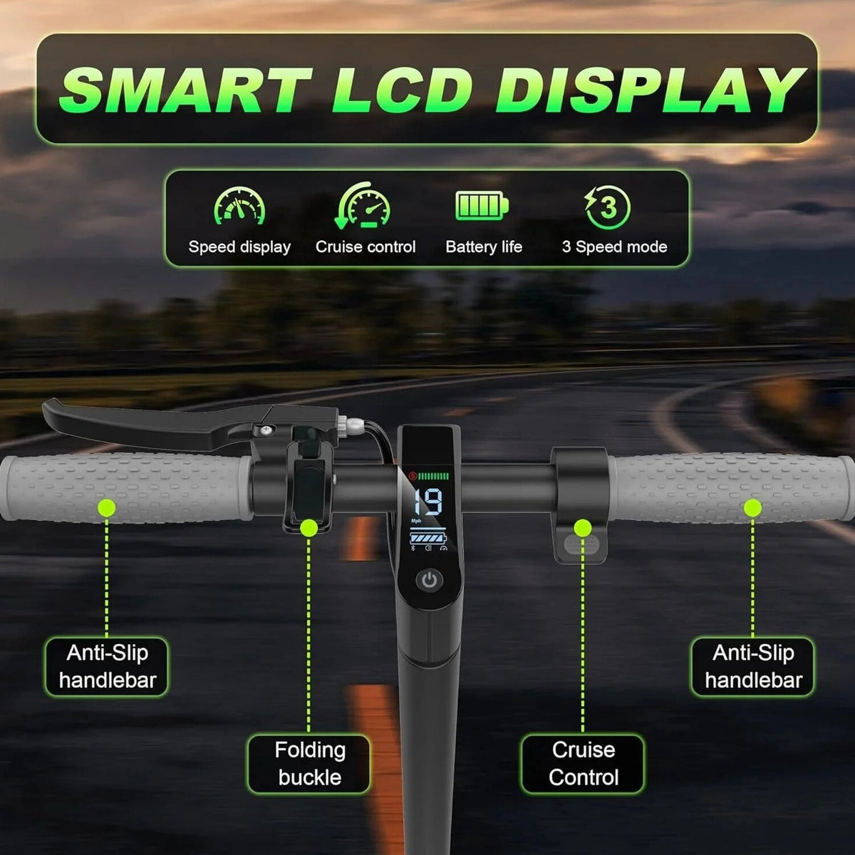 Roinside Electric Scooter, 8.5 in Solid Tires, 350W, 19 MPH, 21-23 Miles - UP12 Plus