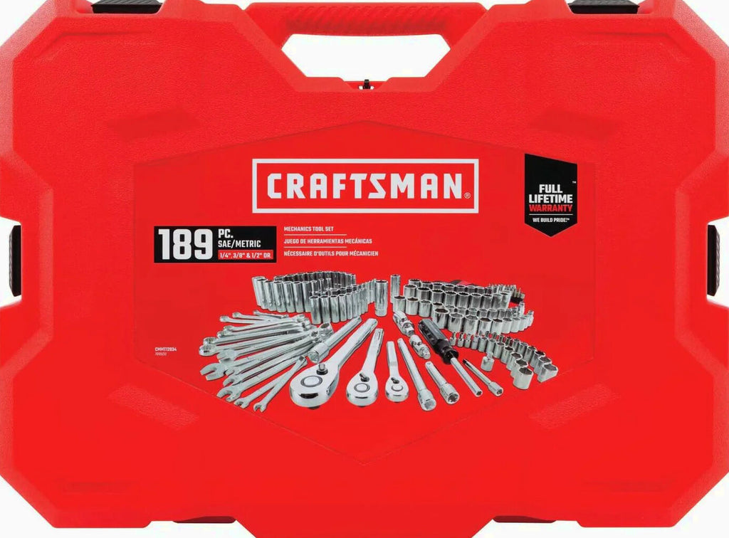 CRAFTSMAN Mechanics Tool Set, 1/4 and 3/8 Inch Drive, 189 Piece - CMMT12134