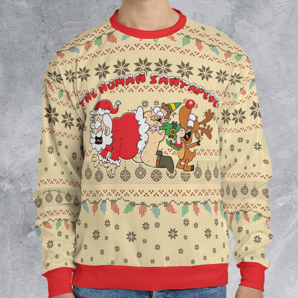 Human santapede Ugly Christmas Sweatshirt