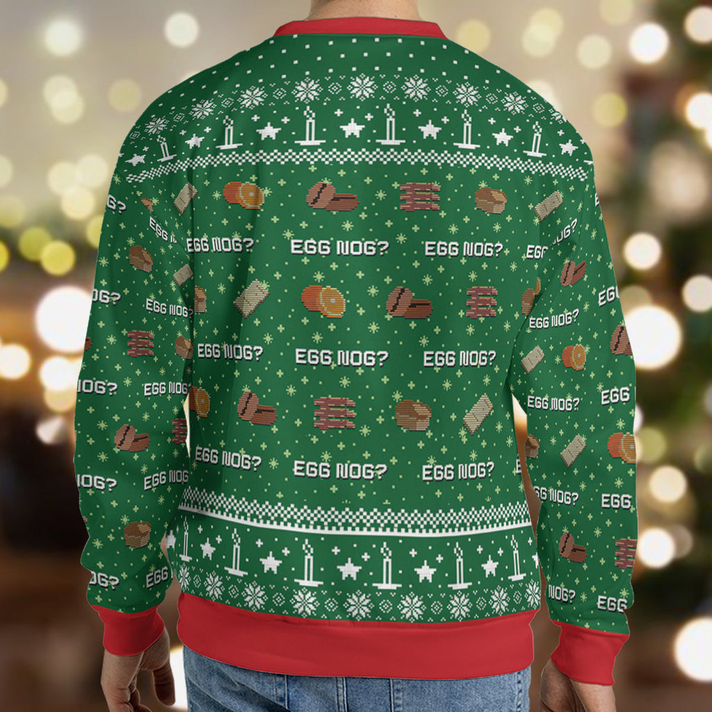 Egg Nog? Denholm Elliot Trading Places Ugly Christmas Sweatshirt