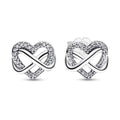 Sterling Silver Infinity Heart Stud Earrings