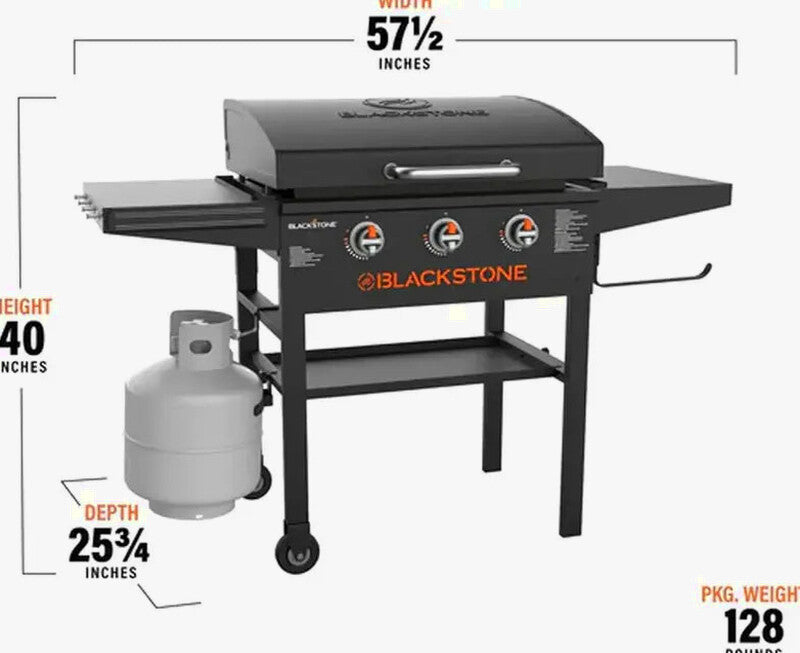 Blackstone 28-Inch 3-Burner Griddle With Hood - XL Flat Top Outdoor Grill Kit